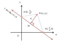 line distance point find calculate points given triangle lines geometry coordinates